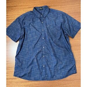 Kuhl Response SS Shirt XXL Blue Grid Hiking Travel Quick Dry Outdoor Casual